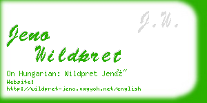 jeno wildpret business card